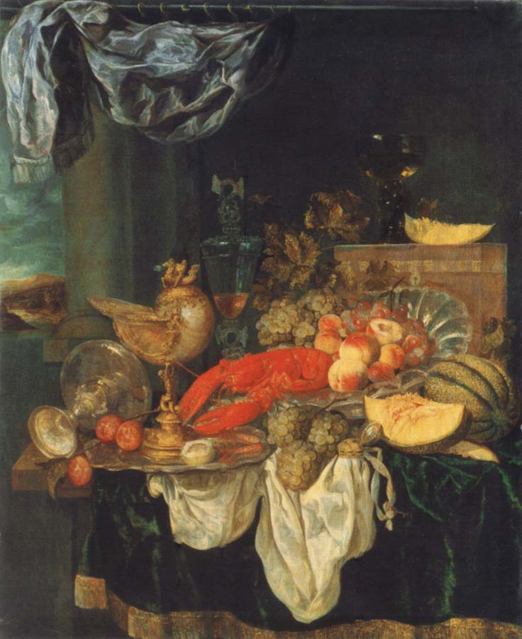 Abraham Hendrickz van Beyeren Coarse style life with lobster